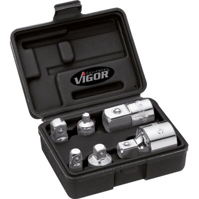 Vigor Adapter Set - Socket, 1/4-3/4 Inch, Durable & Versatile - Adapter Set Vigor Adapter Set - Socket, 1/4-3/4 Inch, Durable & Versatile - Adapter Set