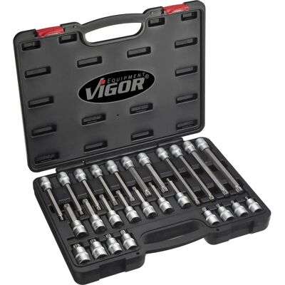 Vigor V1918 Socket Set - 26-Piece Internal Spline Tools Vigor V1918 Socket Set - 26-Piece Internal Spline Tools