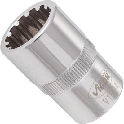 Conjunto de soquetes Vigor V1994 - 16mm, 1/2 polegada, multiprofil Conjunto de soquetes Vigor V1994 - 16mm, 1/2 polegada, multiprofil