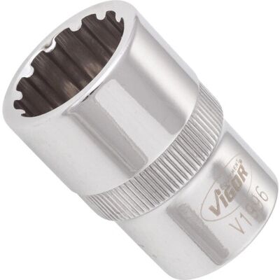 Jogo de soquetes Vigor V1996 - 18mm, 1/2 polegadas, multiprofissional Jogo de soquetes Vigor V1996 - 18mm, 1/2 polegadas, multiprofissional