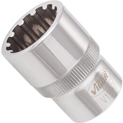 Vigor V1997 Conjunto de soquetes - 19mm, 38,1mm, 1/2" Vigor V1997 Conjunto de soquetes - 19mm, 38,1mm, 1/2"