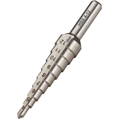 Vigor V2394 Mèche à étape HSS - 4-12mm, 65mm, Mandrin cylindrique - Outil de perçage Vigor V2394 Mèche à étape HSS - 4-12mm, 65mm, Mandrin cylindrique - Outil de perçage