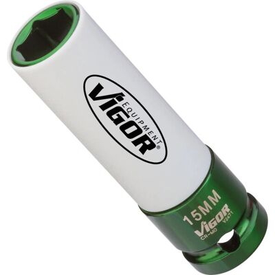 Vigor V2471 Steeksleutel - 15mm Externe Zeskant - 85mm Lengte Vigor V2471 Steeksleutel - 15mm Externe Zeskant - 85mm Lengte