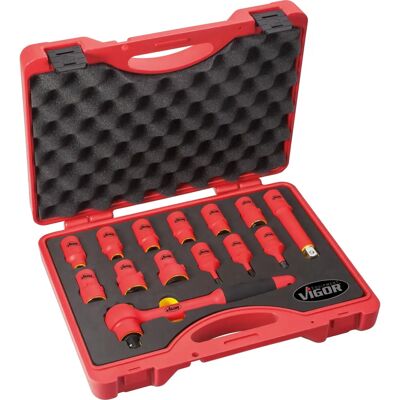 Vigor V3343 Steckschlüssel-Set - Sechskant, 12,5 mm, 5-24 Vigor V3343 Steckschlüssel-Set - Sechskant, 12,5 mm, 5-24