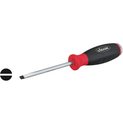 Vigor V3599 Chave de parafuso - Tampa de impacto, Tamanho 1x5.5mm - Ranhura Vigor V3599 Chave de parafuso - Tampa de impacto, Tamanho 1x5.5mm - Ranhura