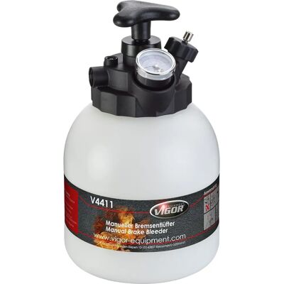 Vigor V4411 Bremsenentlüftungsset - Max 1,4 bar, 3L Tank, Manuell, E20 Adapter Vigor V4411 Bremsenentlüftungsset - Max 1,4 bar, 3L Tank, Manuell, E20 Adapter