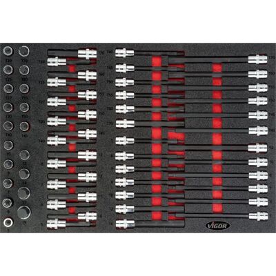 Vigor Socket Set - 1/2 inch Drive, Interchangeable Profiles, Durable - Socket Set Vigor Socket Set - 1/2 inch Drive, Interchangeable Profiles, Durable - Socket Set