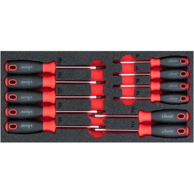 Vigor V4991 Juego de destornilladores - TORX T6 a T40 - 11 herramientas Vigor V4991 Juego de destornilladores - TORX T6 a T40 - 11 herramientas