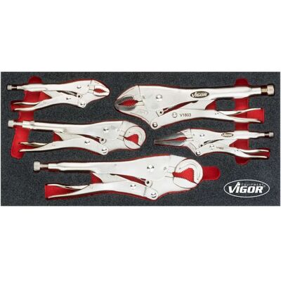 Vigor V5004 Werkzeugset - Grip Zangen, 5 Werkzeuge Vigor V5004 Werkzeugset - Grip Zangen, 5 Werkzeuge