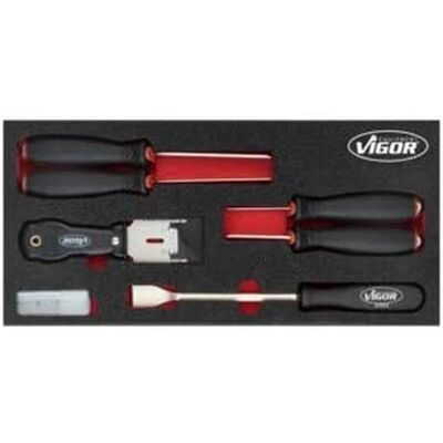 Vigor V5017 Ensemble d'outils - Plateau en Mousse 393x188x35mm Vigor V5017 Ensemble d'outils - Plateau en Mousse 393x188x35mm