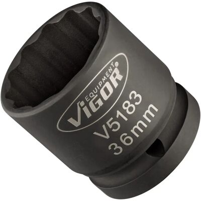 Vigor V5183 Soquete de chave de impacto - 36mm, 3/4" encaixe, hexágono duplo Vigor V5183 Soquete de chave de impacto - 36mm, 3/4" encaixe, hexágono duplo