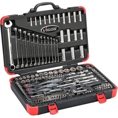 Vigor V3277N Dopsleutelset - Zeskant, Vierkant, 8mm, 6.3mm, 10mm - Producttype Vigor V3277N Dopsleutelset - Zeskant, Vierkant, 8mm, 6.3mm, 10mm - Producttype