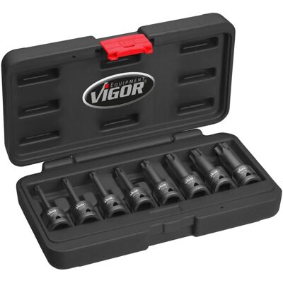Vigor Impact skrutrekker sett - 1/2 tomme, T30-T80 Vigor Impact skrutrekker sett - 1/2 tomme, T30-T80