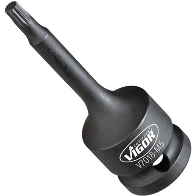 Vigor Impact screwdriver socket - V7018-M5 - Square drive 1/2 inch, XZN profile, M5 Vigor Impact screwdriver socket - V7018-M5 - Square drive 1/2 inch, XZN profile, M5