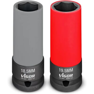 Ensemble de douilles à choc Vigor - 1/2 pouce, 78mm - Outil pour écrous de roue Ensemble de douilles à choc Vigor - 1/2 pouce, 78mm - Outil pour écrous de roue