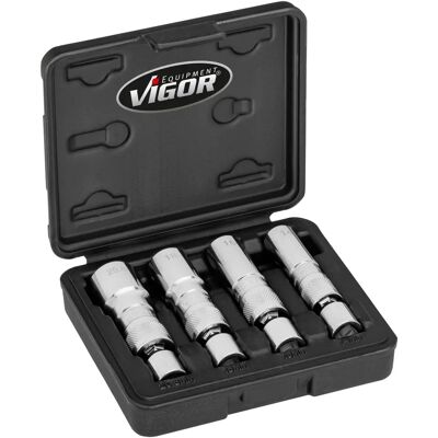 Vigor V7002/4 Zündkerzen-Steckschlüssel-Set - Größen 14-20,8 mm Vigor V7002/4 Zündkerzen-Steckschlüssel-Set - Größen 14-20,8 mm