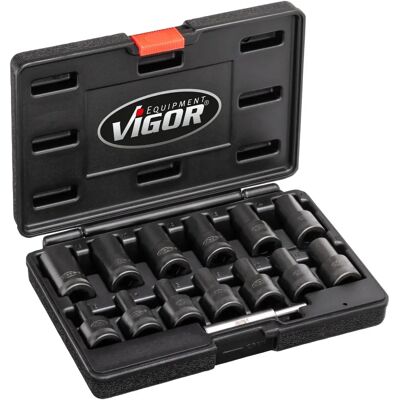 Vigor V2404N Nut Extractor Set - Damaged Nut Removal Tool Vigor V2404N Nut Extractor Set - Damaged Nut Removal Tool