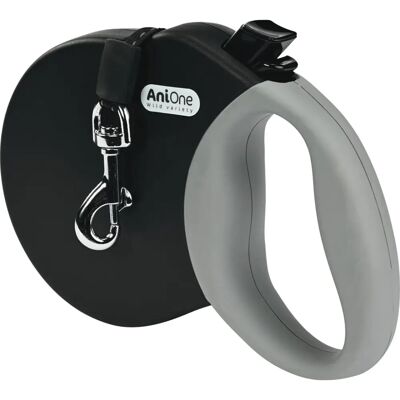 Laisse rétractable AniOne Noire - 7,5m, Reflective, Réglable - Publicité Laisse rétractable AniOne Noire - 7,5m, Reflective, Réglable - Publicité