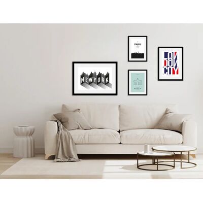 QUEENCE Metropole Stadtbilder - 4er Set, Schwarz Rahmen, 30x40cm QUEENCE Metropole Stadtbilder - 4er Set, Schwarz Rahmen, 30x40cm