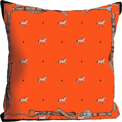 QUEENCE Pferde Dekokissen - 40x40cm - Polyester - Stilvolle Dekoration QUEENCE Pferde Dekokissen - 40x40cm - Polyester - Stilvolle Dekoration