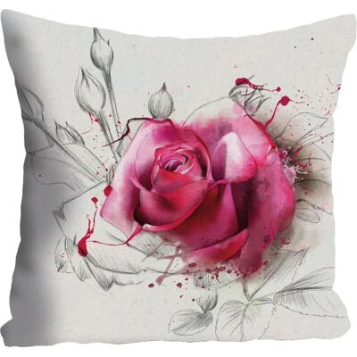 QUEENCE Rosenblüte Dekokissen - 40x40 cm Dekokissen QUEENCE Rosenblüte Dekokissen - 40x40 cm Dekokissen