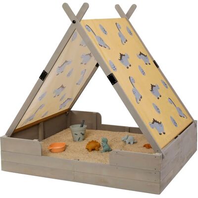 MUDDY BUDDY Dino Lover Holzsandkasten - 120x140cm MUDDY BUDDY Dino Lover Holzsandkasten - 120x140cm