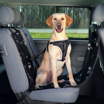 Trixie Autositzbezug Schmal mit Seitenteilen Schwarz/Beige Pfotenabdruck - Fahrzeug Inneneinrichtung Trixie Autositzbezug Schmal mit Seitenteilen Schwarz/Beige Pfotenabdruck - Fahrzeug Inneneinrichtung