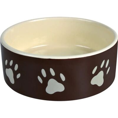 Trixie Dog/Cat Bowl - Brown/Taupe Ceramic, 0.8L, 16cm Trixie Dog/Cat Bowl - Brown/Taupe Ceramic, 0.8L, 16cm