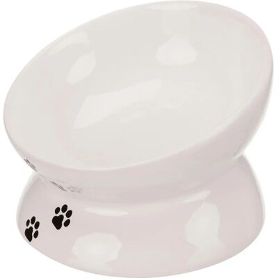 Trixie Vit keramisk kattmatta - 150ml, ergonomisk, lutande Trixie Vit keramisk kattmatta - 150ml, ergonomisk, lutande