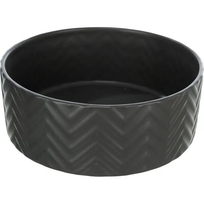 TRIXIE Dog Pet Feeding Bowl - Ceramic Black Ø 20cm - 1.6L TRIXIE Dog Pet Feeding Bowl - Ceramic Black Ø 20cm - 1.6L