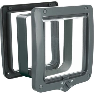 Trixie XXL Porta Gatto in Plastica Grigia - Porticina Trixie XXL Porta Gatto in Plastica Grigia - Porticina
