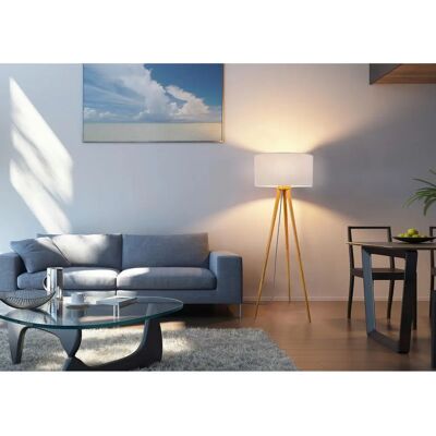 Nino Stehlampe - Braun, 150cm, 1-flammig, Holz/Stoff Nino Stehlampe - Braun, 150cm, 1-flammig, Holz/Stoff