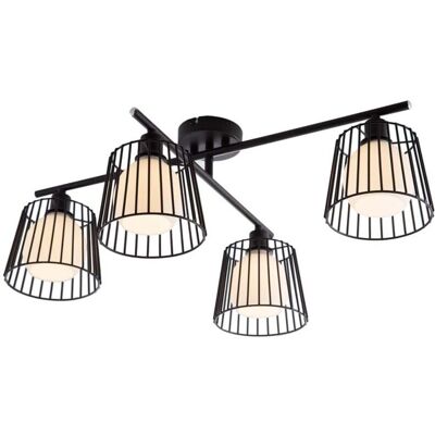 NINO LEUCHTEN PRISO 4-flammig schwarze Deckenleuchte - Deckenlampe NINO LEUCHTEN PRISO 4-flammig schwarze Deckenleuchte - Deckenlampe