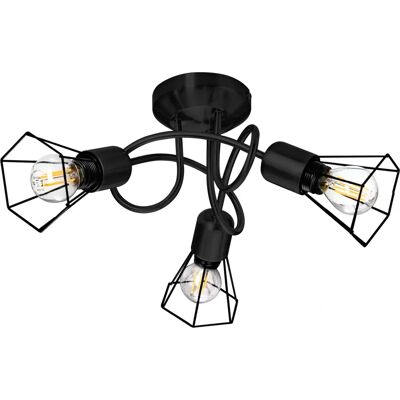 Nino Leuchten Schwarze 3-flammige Deckenlampe - Deckenleuchte Nino Leuchten Schwarze 3-flammige Deckenlampe - Deckenleuchte