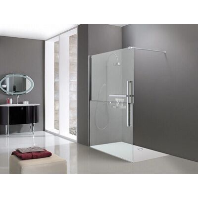 HÜPPE Duplo Pure Walk-In Paneel - 100cm, Linkse Bevestiging - Chroomprofiel HÜPPE Duplo Pure Walk-In Paneel - 100cm, Linkse Bevestiging - Chroomprofiel