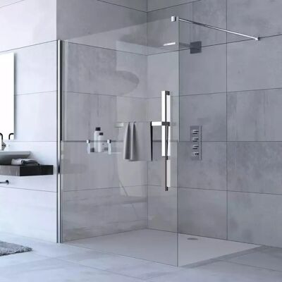 HÜPPE Duplo Pure Walk-In Paneel - 180cm, Chroom, Linksbasis HÜPPE Duplo Pure Walk-In Paneel - 180cm, Chroom, Linksbasis