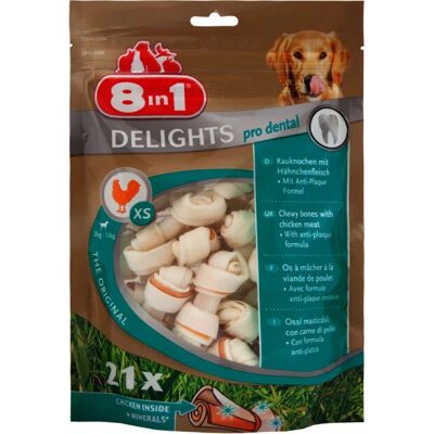 Friandises Dentaires pour Chiens 8in1 - Santé Dentaire, Poulet Naturel, Faible en Graisses - Publicité Friandises Dentaires pour Chiens 8in1 - Santé Dentaire, Poulet Naturel, Faible en Graisses - Publicité