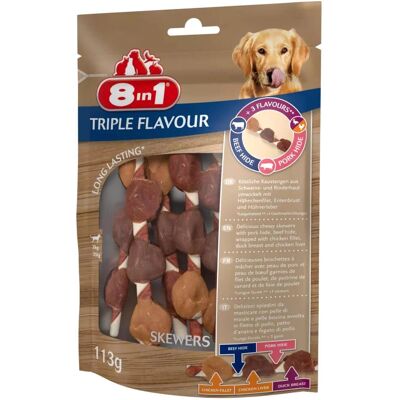8in1 Triple Flavour Hundesnacks - Huhn, Ente, Rinderhaut - 113g 8in1 Triple Flavour Hundesnacks - Huhn, Ente, Rinderhaut - 113g