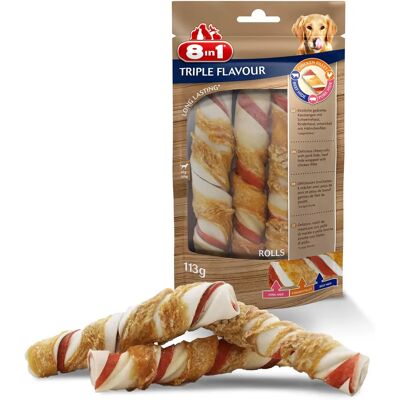 Schweizer Qualität 8in1 Triple Flavour Hundesnacks - Verschiedene Größen Schweizer Qualität 8in1 Triple Flavour Hundesnacks - Verschiedene Größen