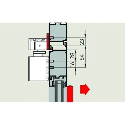 Piastra di Montaggio Dormakaba P600 Argento - 40mm, Compatibile G-N XEA Piastra di Montaggio Dormakaba P600 Argento - 40mm, Compatibile G-N XEA