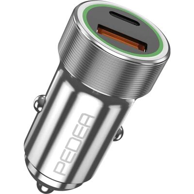 Pedea KFZ-Schnelladegerät -Dual- 20W USB A/C - Silber Pedea KFZ-Schnelladegerät -Dual- 20W USB A/C - Silber