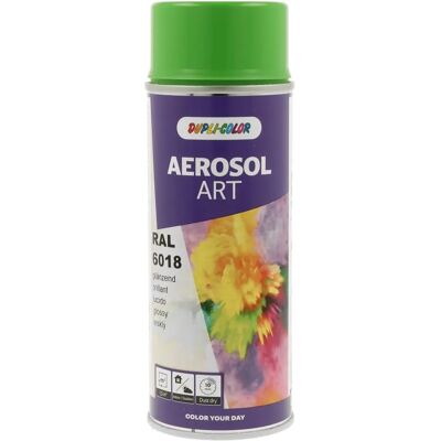 DUPLI-COLOR Aerosol Vert Jaune - Art RAL 6018 Peinture en spray - Publicité DUPLI-COLOR Aerosol Vert Jaune - Art RAL 6018 Peinture en spray - Publicité