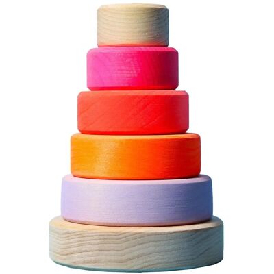 Grimms Neon Pink Holz Stapelturm - Klassisches Lernspielzeug für Kinder Grimms Neon Pink Holz Stapelturm - Klassisches Lernspielzeug für Kinder