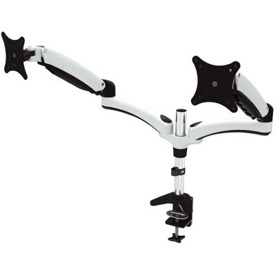 Jenimage Support Moniteur FD230TK - 2 Écrans Ajustables - 27" Bureau Blanc & Noir - Publicité Jenimage Support Moniteur FD230TK - 2 Écrans Ajustables - 27" Bureau Blanc & Noir - Publicité