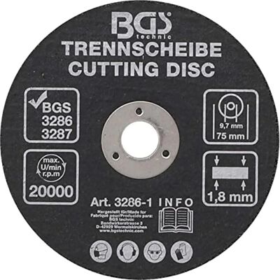 Disque de coupe BGS TECHNIC 75mm - Convient pour Meuleuse - Publicité Disque de coupe BGS TECHNIC 75mm - Convient pour Meuleuse - Publicité