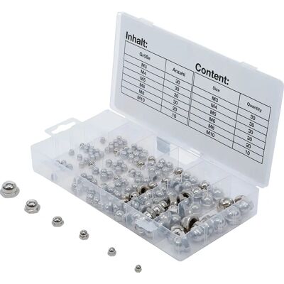 BGS TECHNIC 14130 Skenor av blindmutter - Stål, M3-M10, 150 st BGS TECHNIC 14130 Skenor av blindmutter - Stål, M3-M10, 150 st