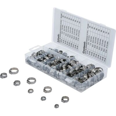 Set di morsetti in acciaio inox BGS - Diametro 5,8-21mm Set di morsetti in acciaio inox BGS - Diametro 5,8-21mm