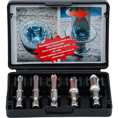 Set di Estrazione Viti KRAFTMANN - 4 Misure, Profili Esagonali, Custodia in Plastica Set di Estrazione Viti KRAFTMANN - 4 Misure, Profili Esagonali, Custodia in Plastica