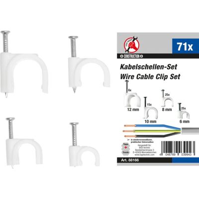 Kraftmann 88166 Kabelklem - Wit - 71 stuks Kraftmann 88166 Kabelklem - Wit - 71 stuks
