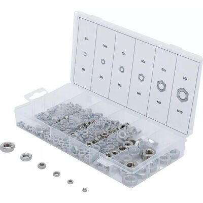 BGS technic Hexagon Nut Assortment - Steel Inox M3-M10, 300 pcs BGS technic Hexagon Nut Assortment - Steel Inox M3-M10, 300 pcs